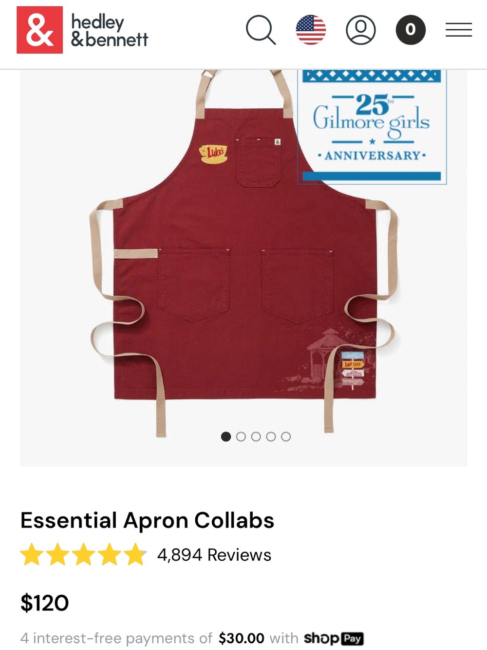 Hedley & Bennett Gilmore Girls Essential Apron
